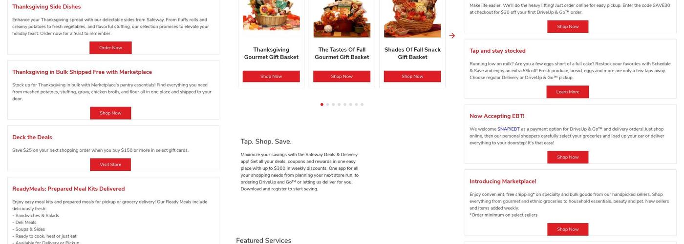 Safeway Bakery Menu