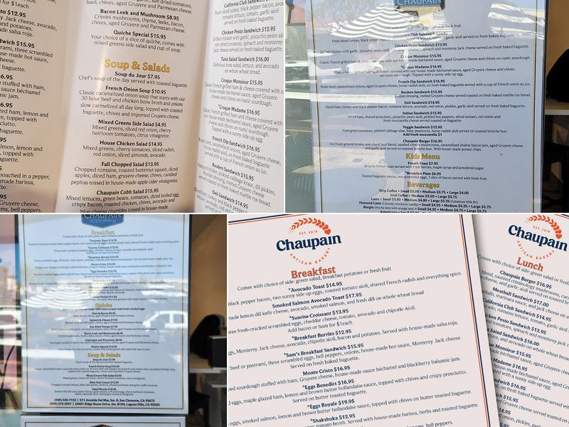 Chaupain Bakery Menu