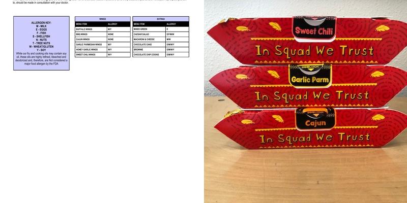 Wing Squad Menu