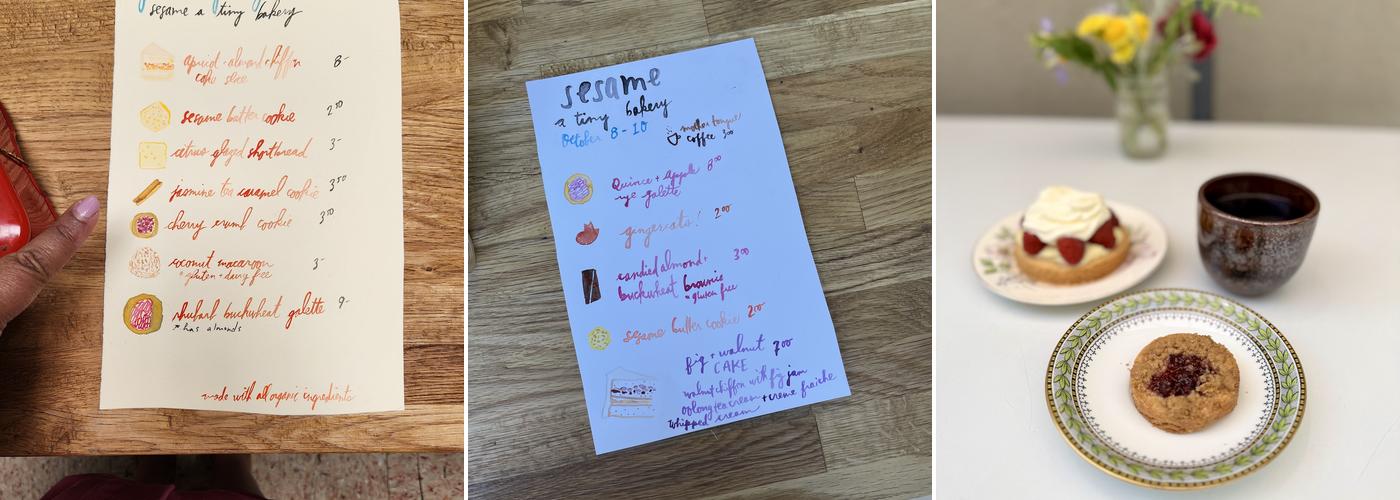 Sesame Tiny Bakery Menu