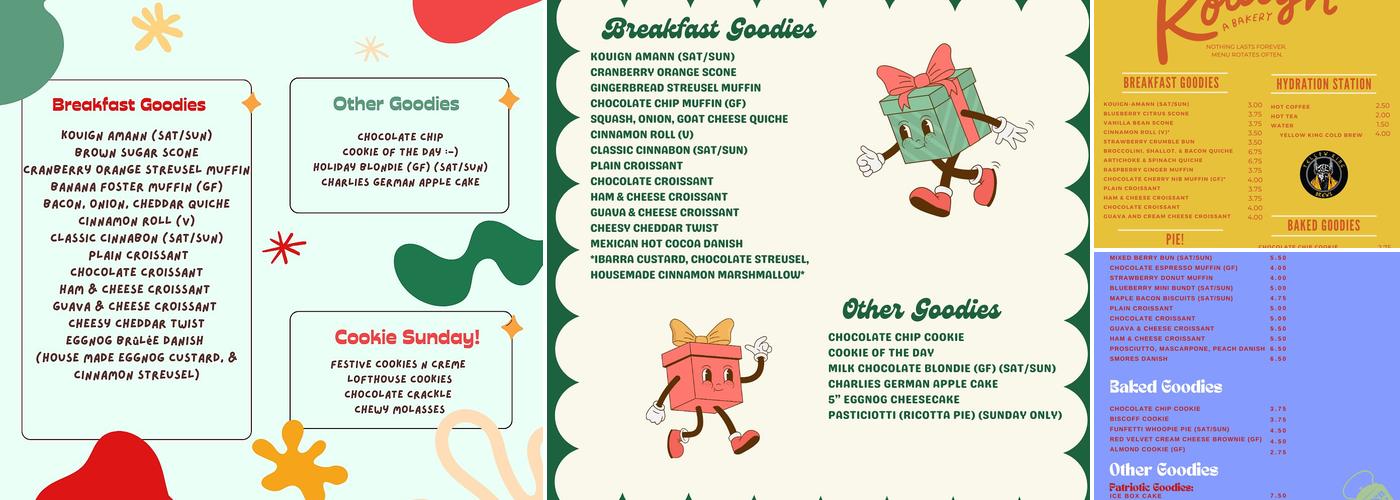 Kouign Bakery Menu