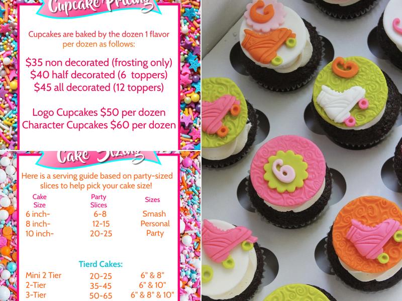 CakeFace Cupcakes Menu