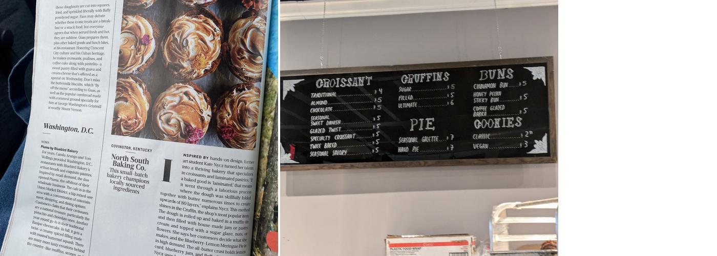 North South Baking Company Menu