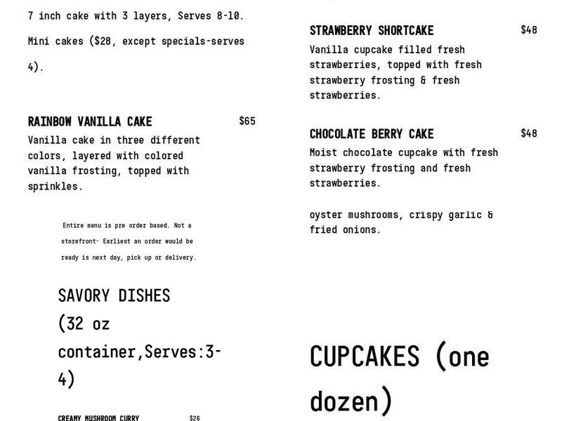 All American Vegan Menu