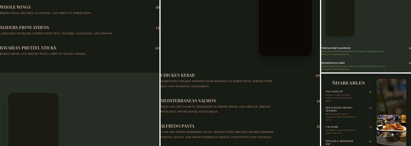The Three Legged Goat Menu