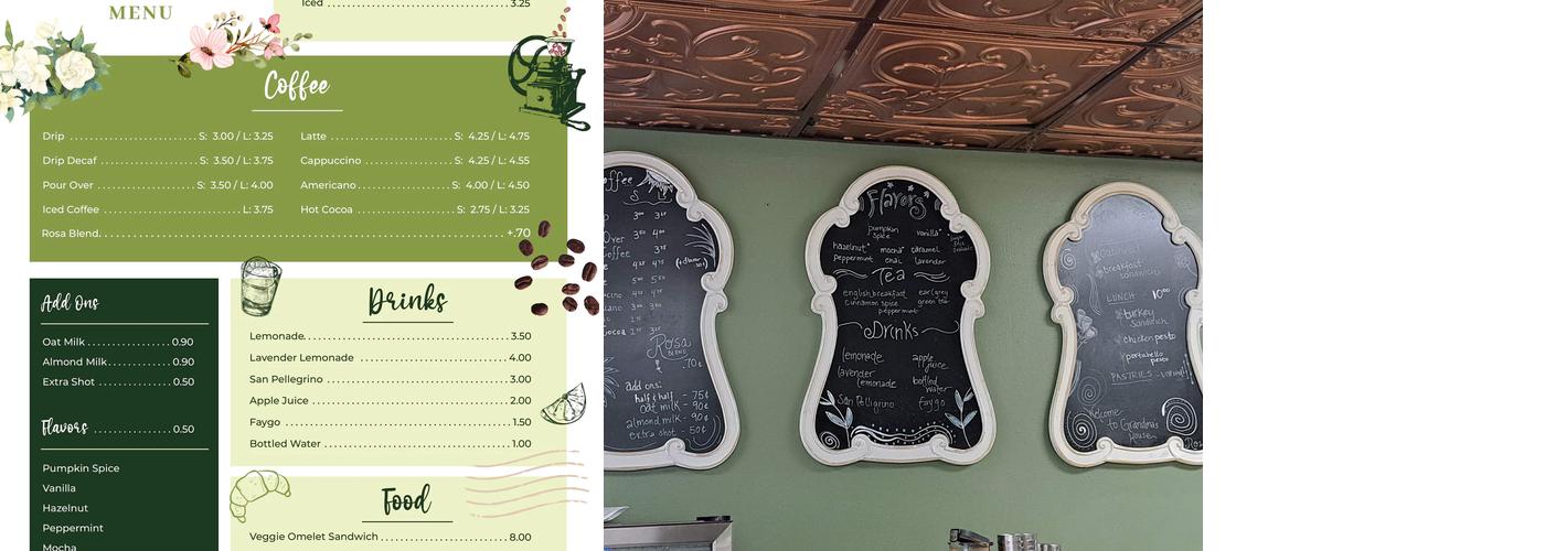 Rosa Menu