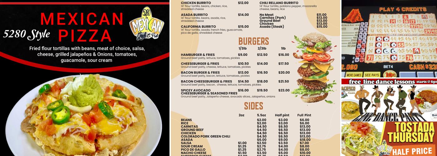 5280 Mexican Grub Menu