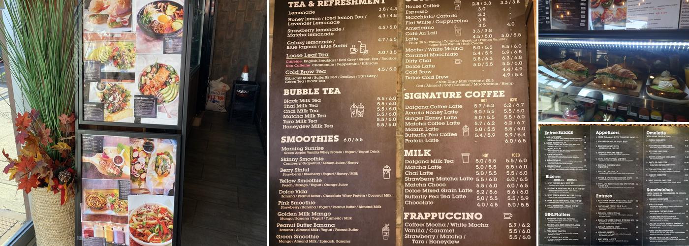 Bon cafe et restaurant Menu