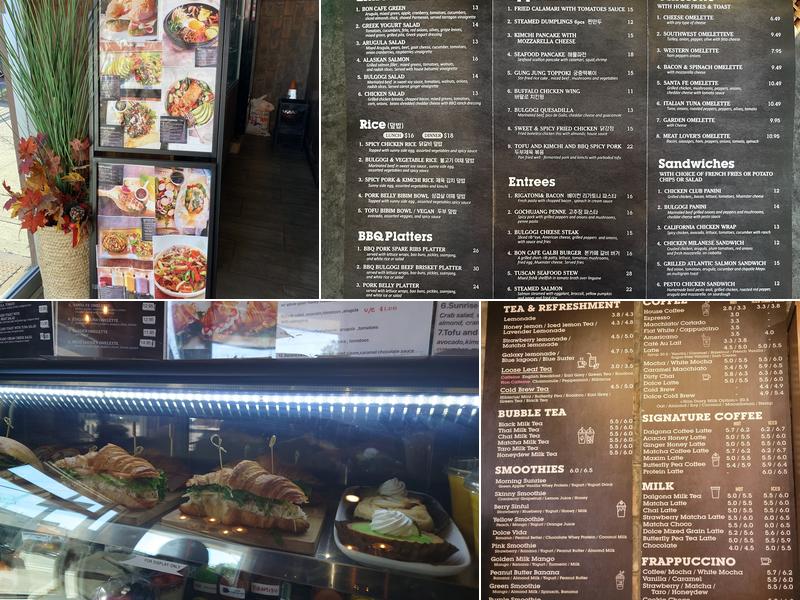 Bon cafe et restaurant Menu