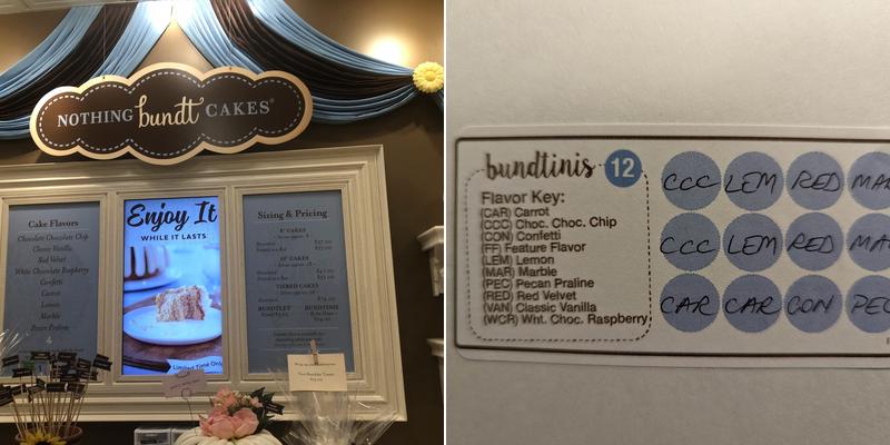 Nothing Bundt Cakes Menu
