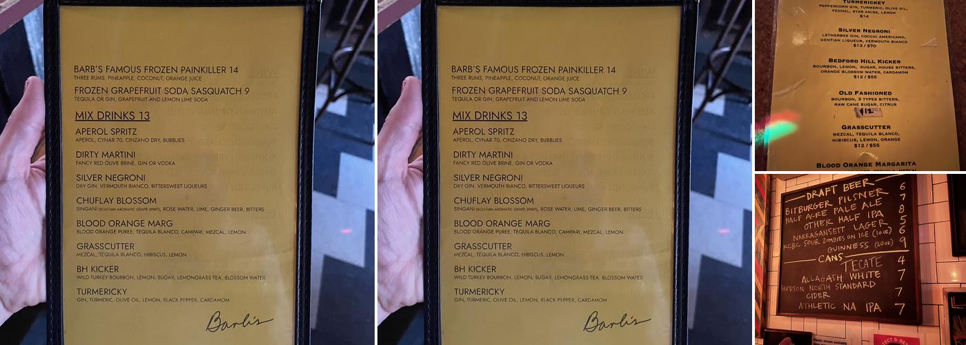 Barb’s Menu