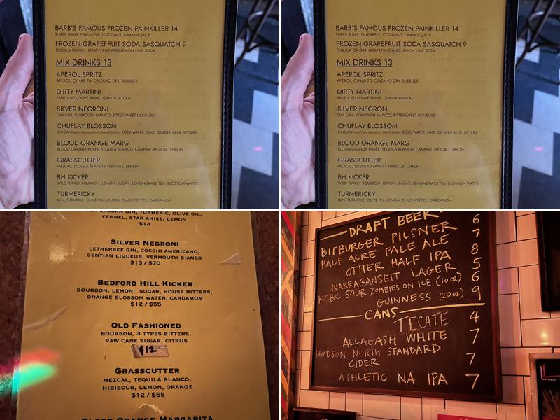 Barb’s Menu