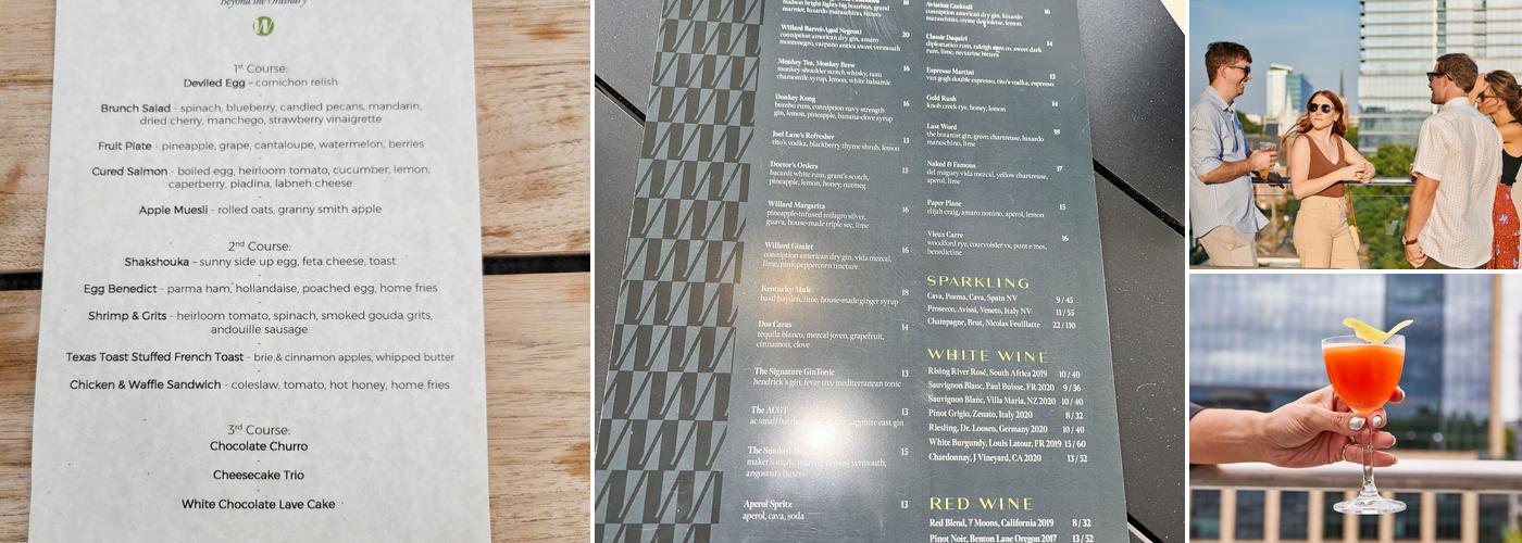 The Willard Rooftop Lounge Menu