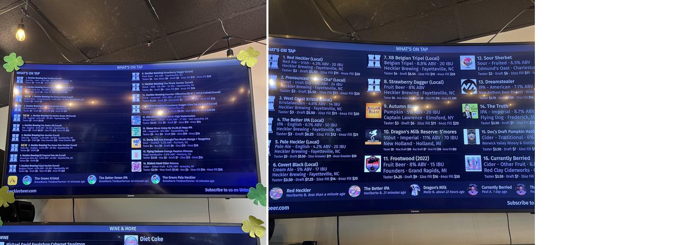 Heckler Brewing Company Menu