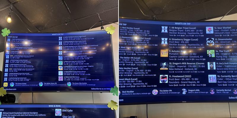 Heckler Brewing Company Menu