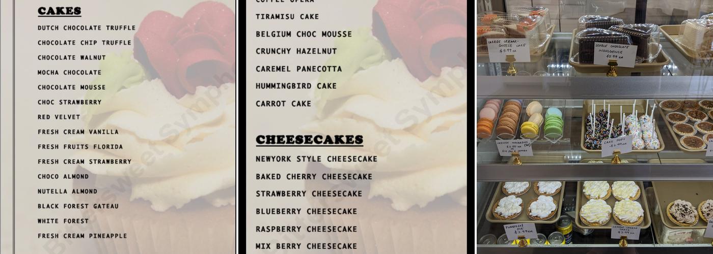 Bittersweet Symphony Menu