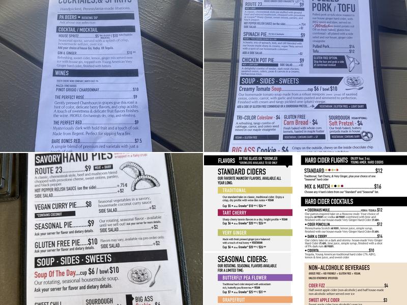 Young American Hard Cider & Tasting Room Menu