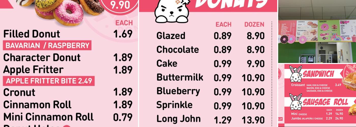 Donuts Bakery Menu