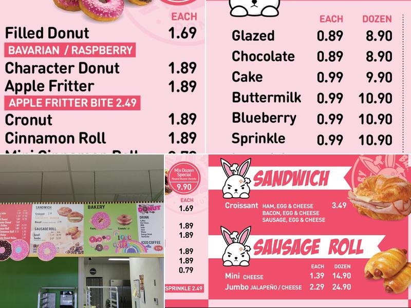 Donuts Bakery Menu