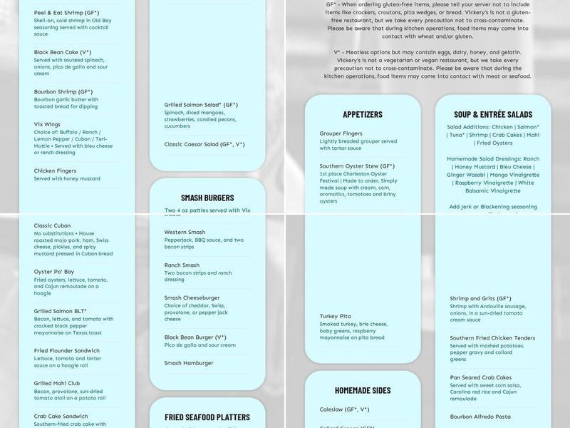 Muddy's Dockside Bar Menu