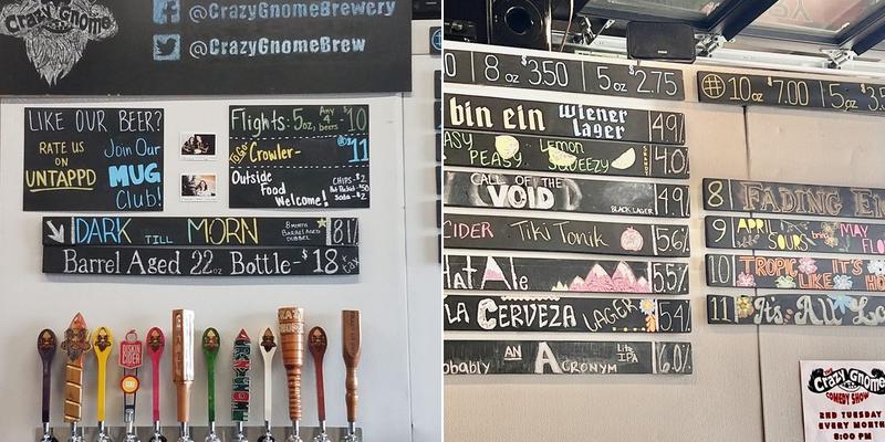 Crazy Gnome Brewery Menu