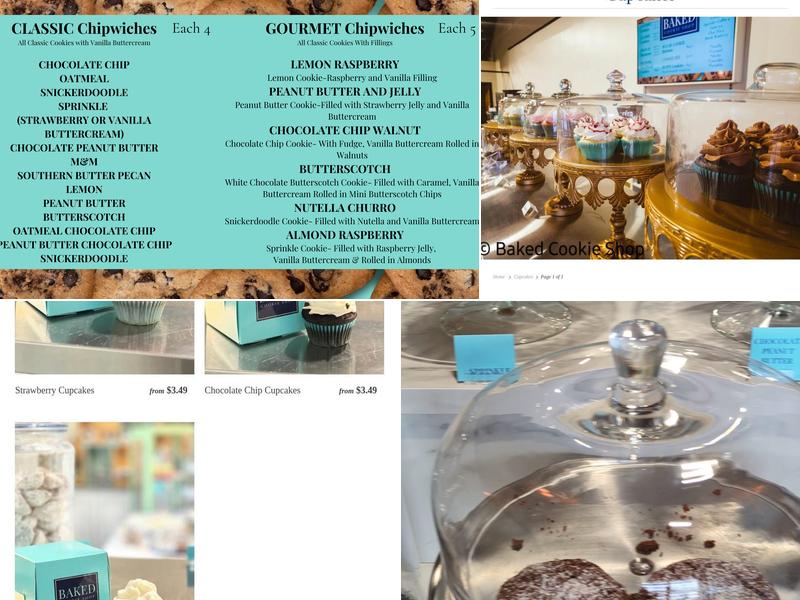 Baked Cookie Shop Menu