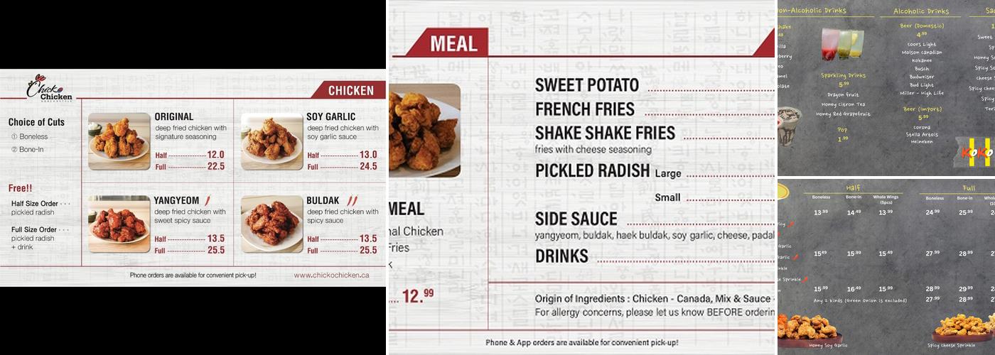 KOKO Chicken & Snacks Menu