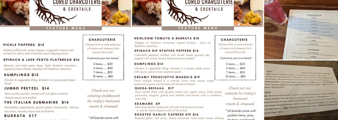 Cured Charcuterie & Cocktails Menu