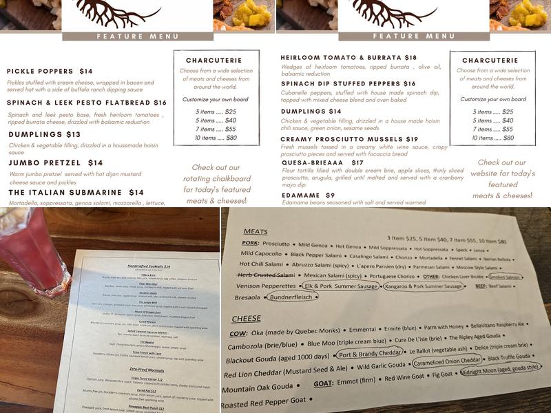 Cured Charcuterie & Cocktails Menu