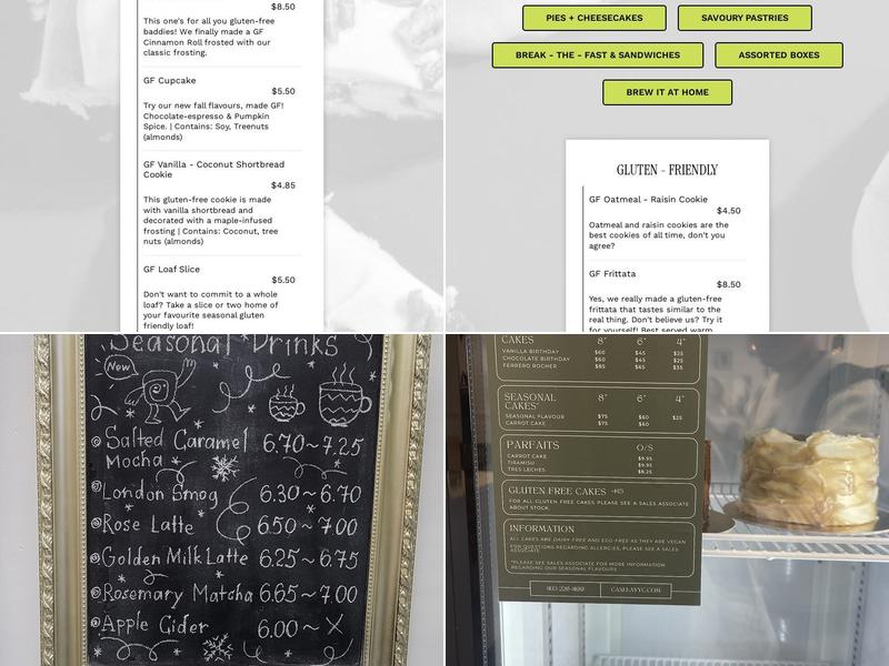 Canela Vegan Bakery & Cafe Menu