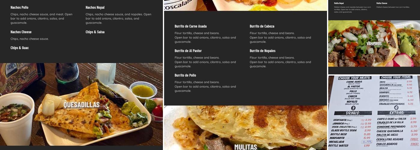 Tacos Calafia Menu