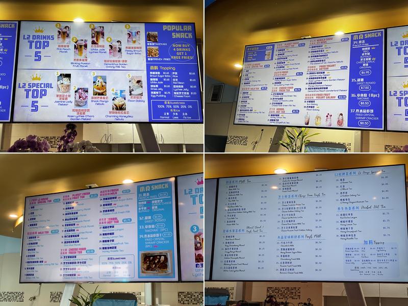 L2 Tea Club [Boba] Menu