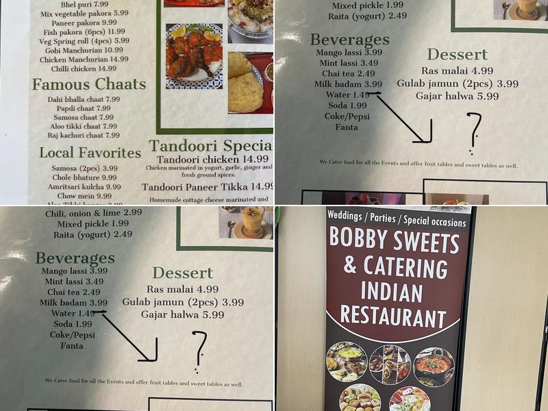 Bobby Sweets & Catering Menu