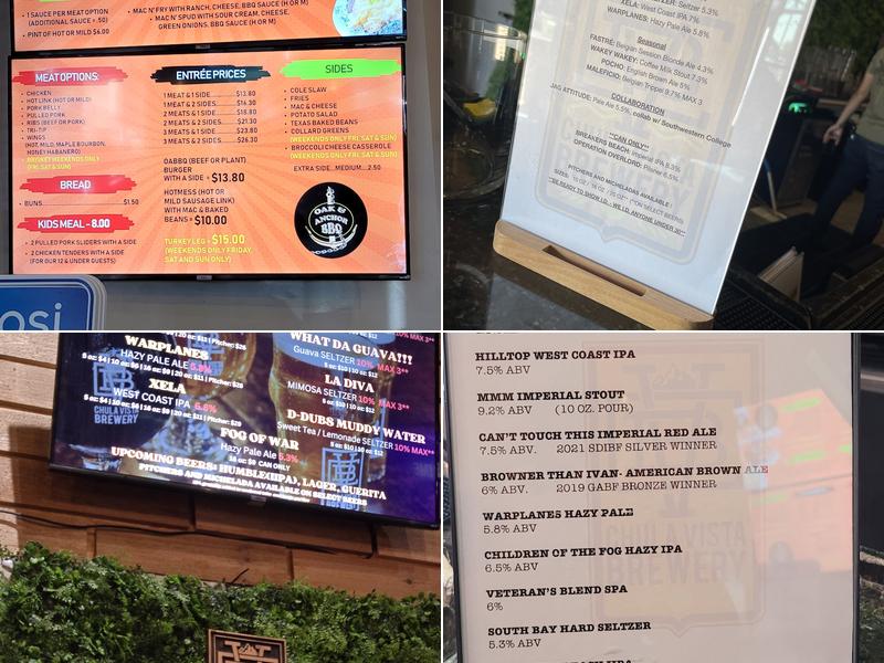 Chula Vista Brewery of Eastlake Menu