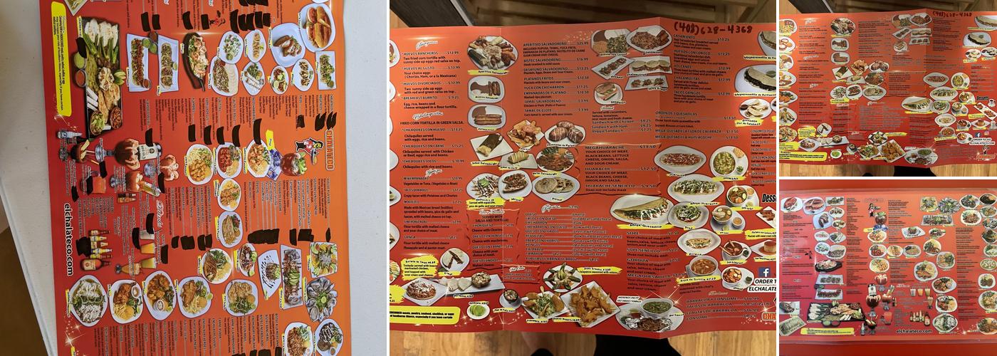 Chalateco Menu