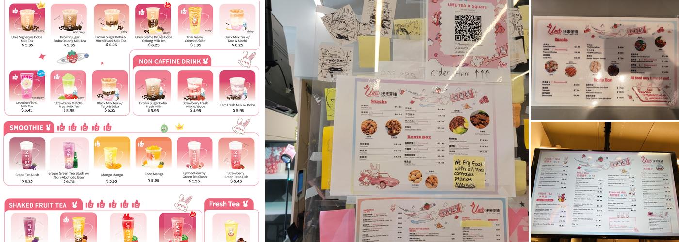 UMe | Tea & Snacks Menu