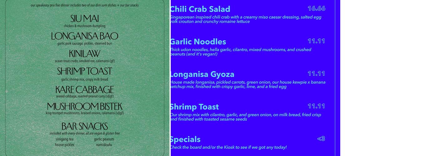 Baba's House Menu