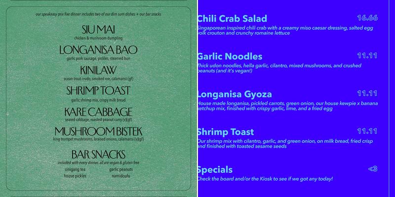 Baba's House Menu
