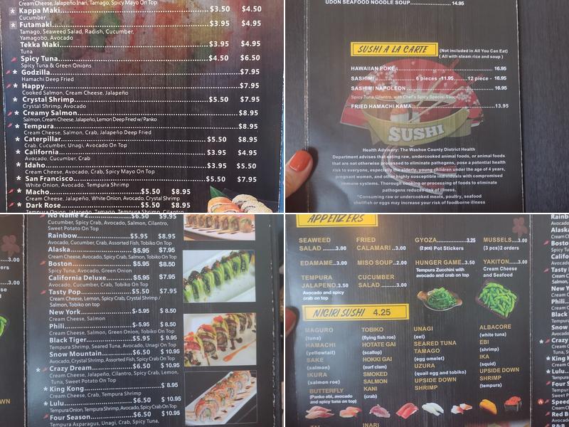 O’A Sushi Menu