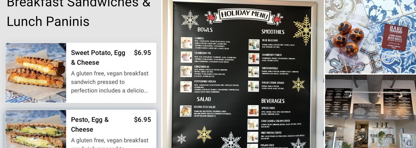 BARE Blends Express Menu