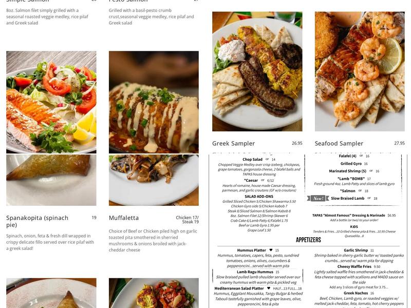 Tapas Glastonbury Menu