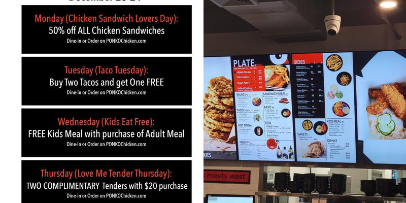 PONKO Chicken Menu