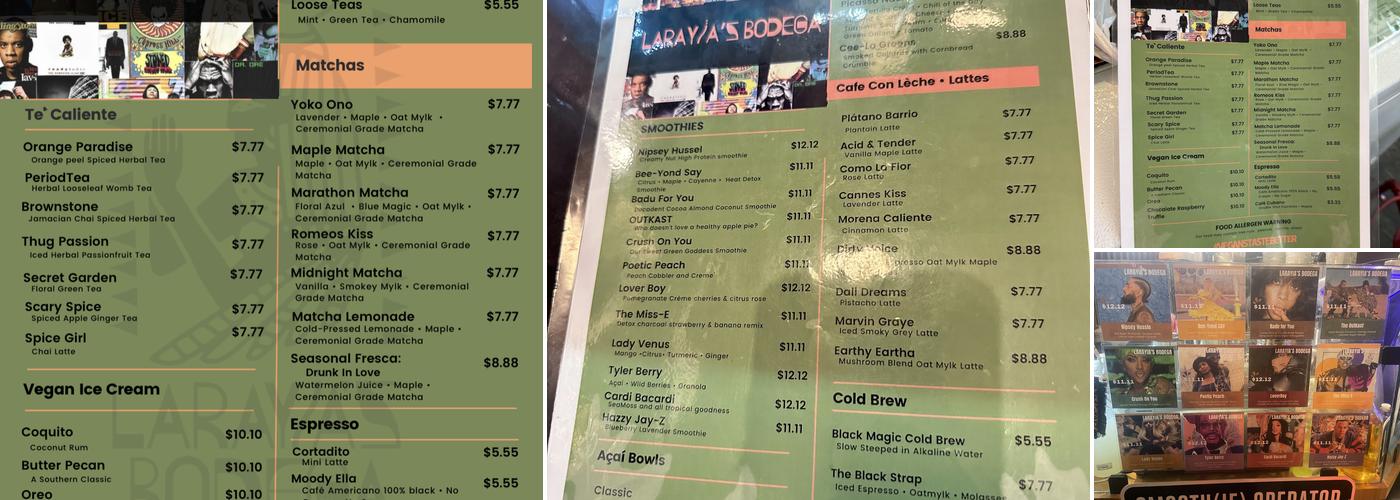 LaRayia's Bodega Menu