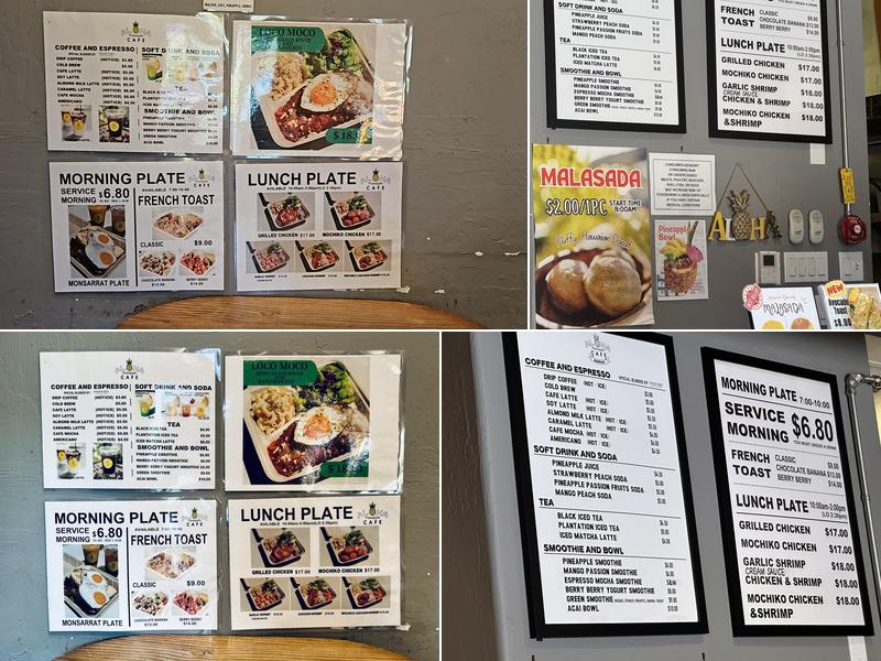 ALOHA CAFE PINEAPPLE Menu