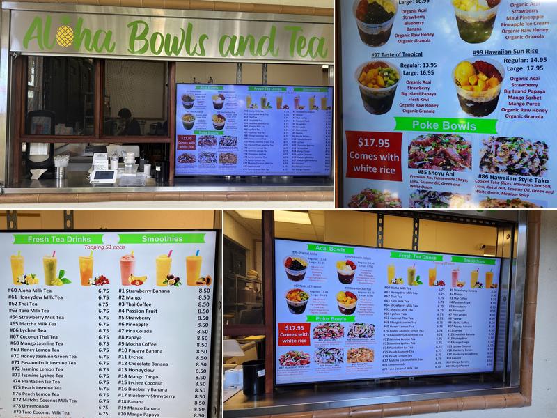 Aloha Bowls and Tea Menu