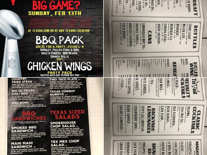 TEX 808 BBQ + Brews Waikiki Menu