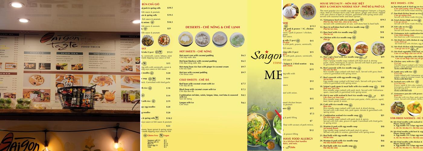 Saigon Taste Menu