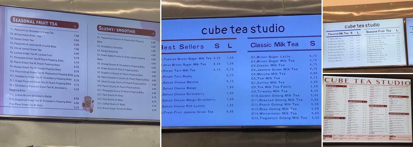 Cube Tea Studio Menu