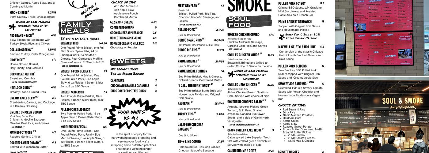 Soul & Smoke - West Loop at Accenture Tower Menu