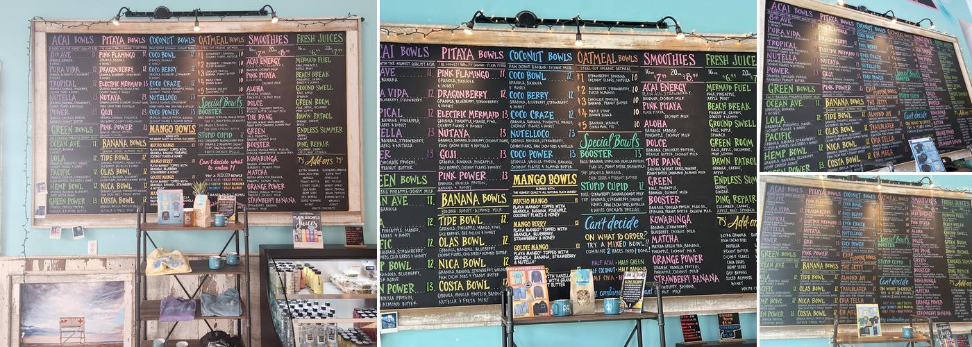 Playa Bowls Menu